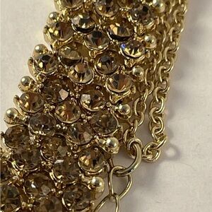 Vintage Amber/Pink Elegant Gold-Tone Choker 13”